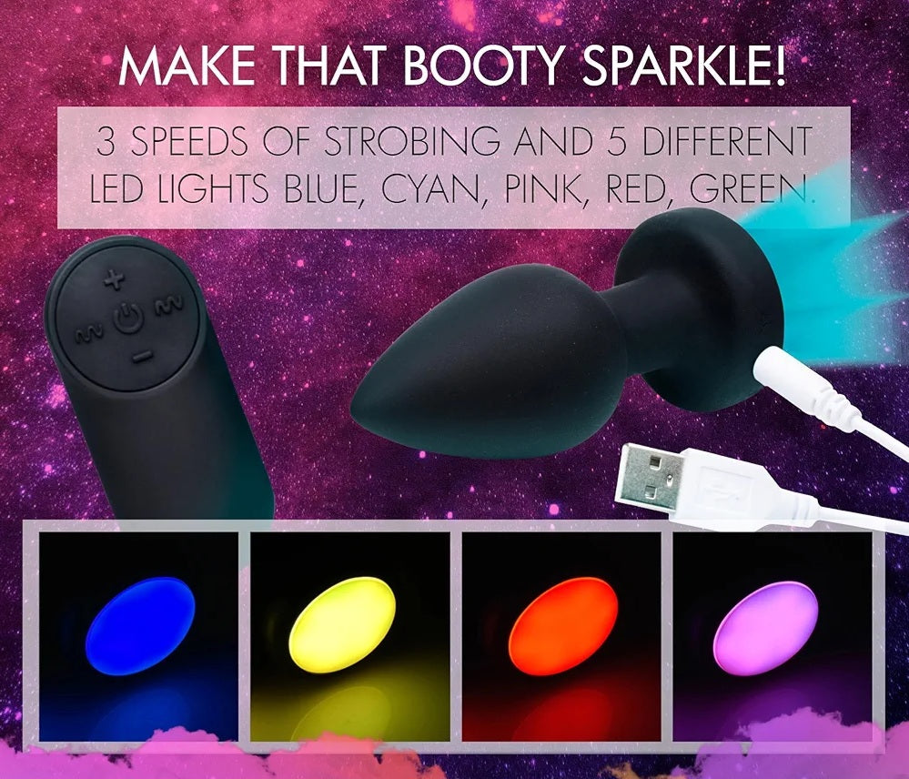 Silicone Vibrating LED Anal Plug-Small